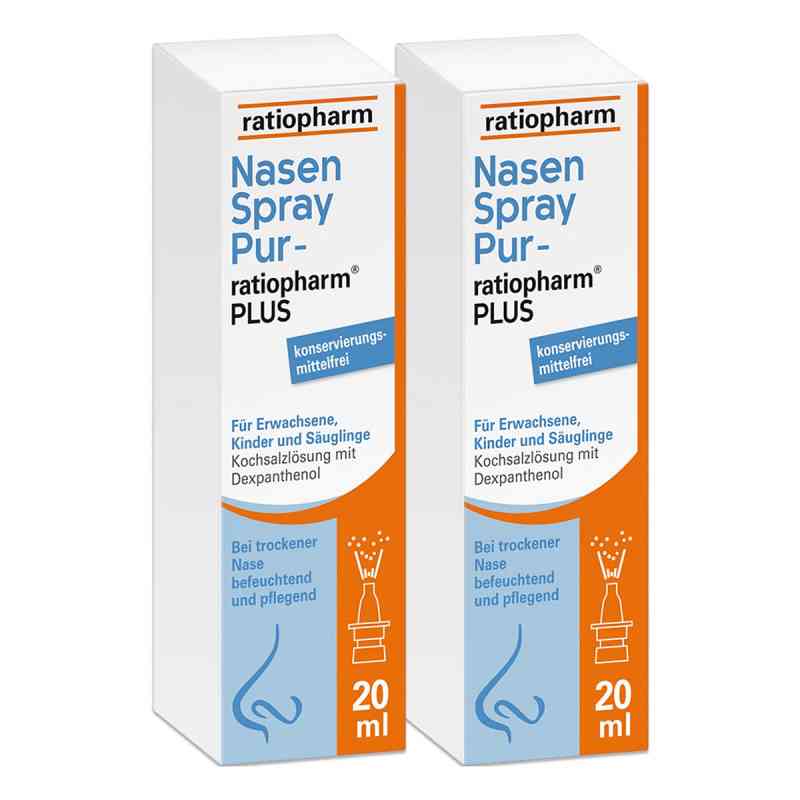 Nasenspray pur ratiopharm plus 2x20 ml von ratiopharm GmbH PZN 08100792