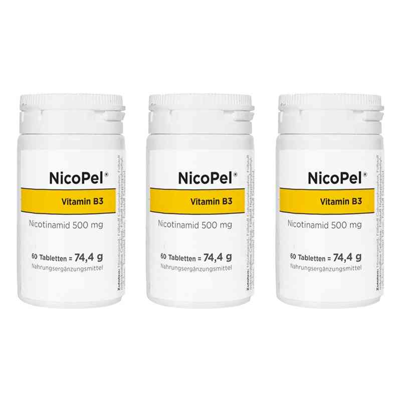 Nicopel Nicotinamid 500 mg Kapseln 3x60 stk von Derma Enzinger GmbH PZN 08106220