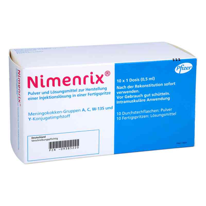 Nimenrix Plv.u.lösungsm.z.her.e.inj.-lsg. 10 stk von Pfizer Pharma GmbH PZN 09385220