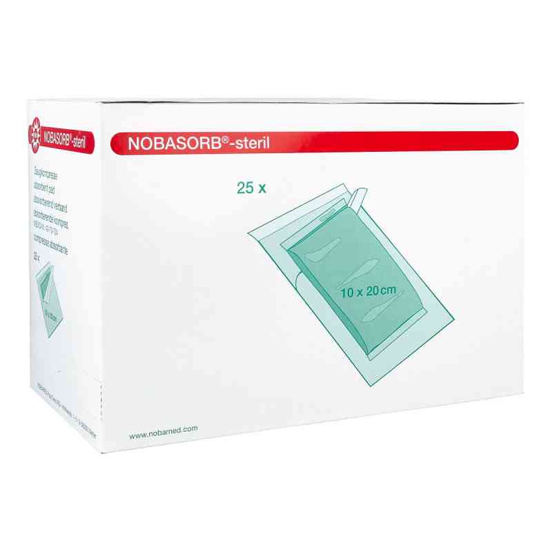Nobasorb Saugkompresse steril 10x20 cm P1 25 stk von NOBAMED Paul Danz AG PZN 11606013