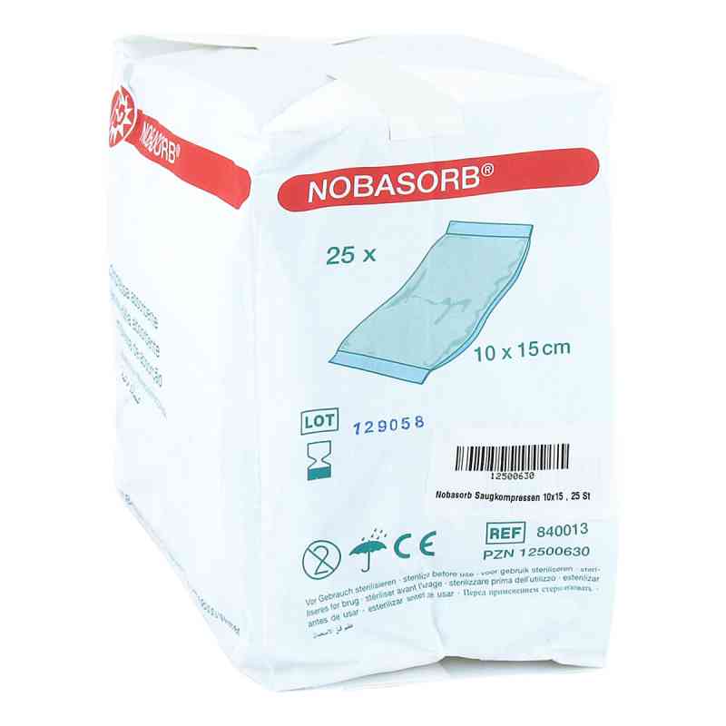 Nobasorb Saugkompressen 10x15 cm 25 stk von NOBAMED Paul Danz AG PZN 12500630