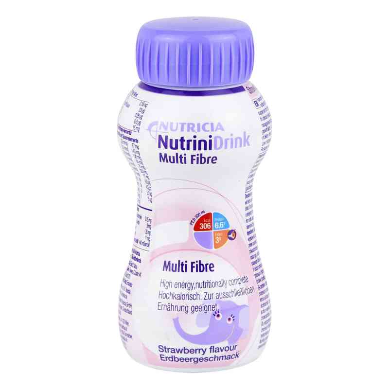 Nutrini Drink Multi Fibre Erdbeergeschmack 200 ml von Danone Deutschland GmbH PZN 06327481