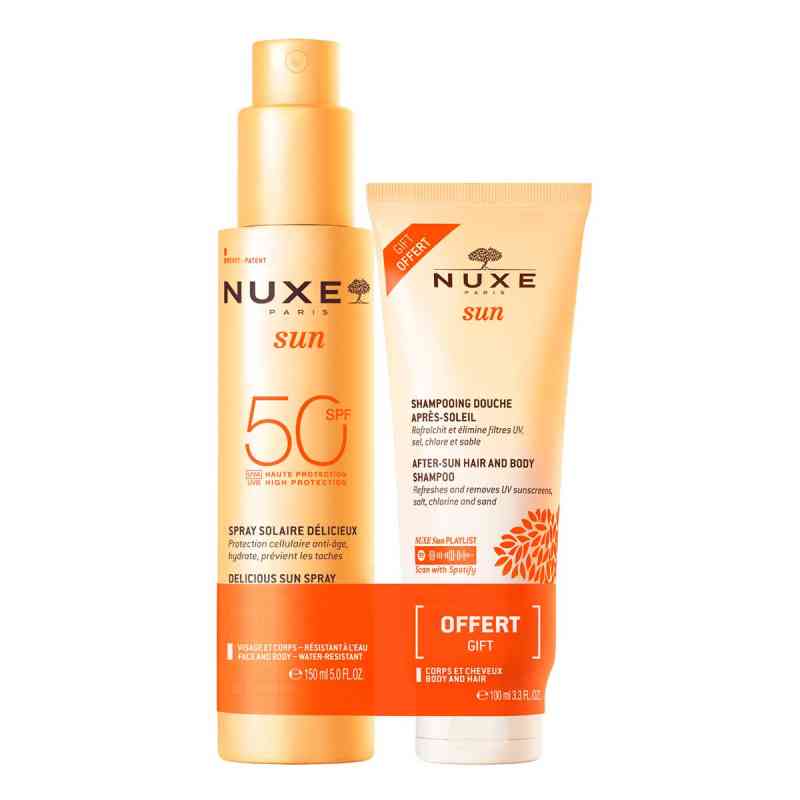 Nuxe Sun Set Sonnenspray LSF 50 Gratis Duschshamp. 1 Pck von NUXE GmbH PZN 19539090
