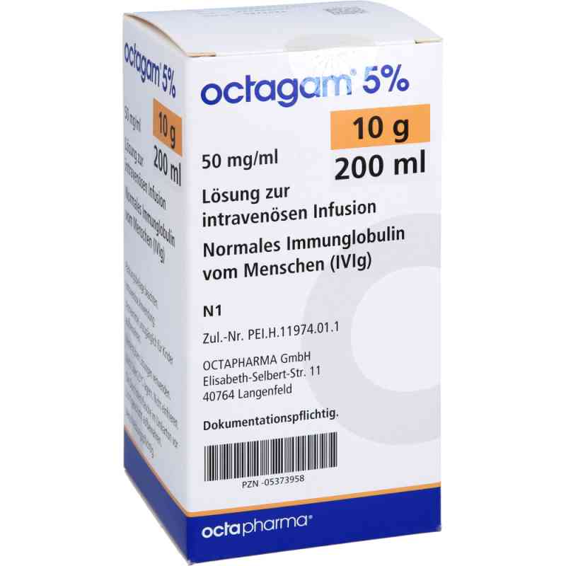 Octagam 5% 10 g Igg intravenös Lösung Infusionsflaschen 200 ml