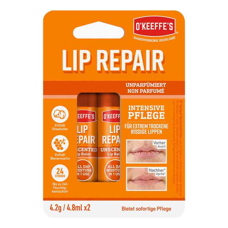 O'Keeffe's Lip Repair unparfumiert Doppelpack  2X4.2 g von GG Brands Netherlands B.V. PZN 19810026