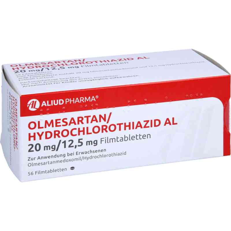 Olmesartan/hydrochlorothiazid Al 20 mg/12,5 mg Fta 56 stk von ALIUD Pharma GmbH PZN 12572115