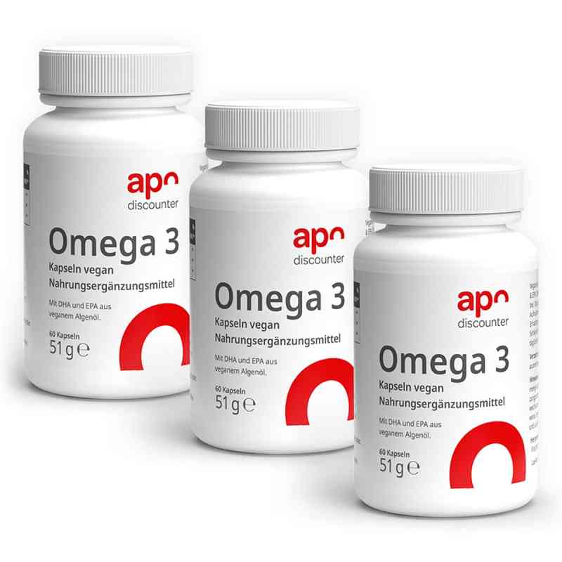 Omega 3 Kapseln vegan aus Algenöl von apodiscounter 3x60 stk von apo.com Group GmbH PZN 08103964