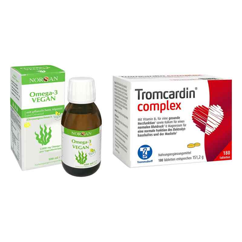 Omega 3 Vegan Algenöl flüssig Norsan & Tromcardin complex Tablet 1 Pck von  PZN 08105135