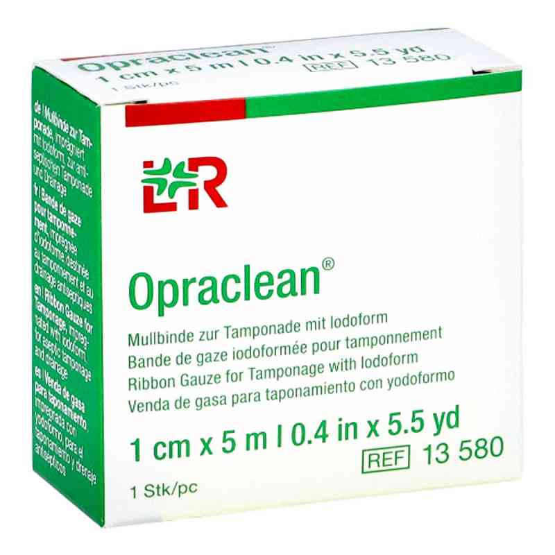 Opraclean Mullbinde zur, zum Tampon.m.Jodoform 1cmx5m 1 stk von Lohmann & Rauscher GmbH & Co.KG PZN 04436757