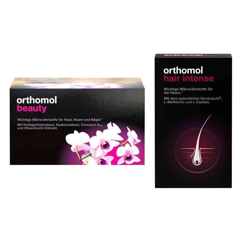Orthomol Beauty (Nachfüllpackung) + Orthomol Hair Intense 1 Set von Orthomol pharmazeutische PZN 08102399