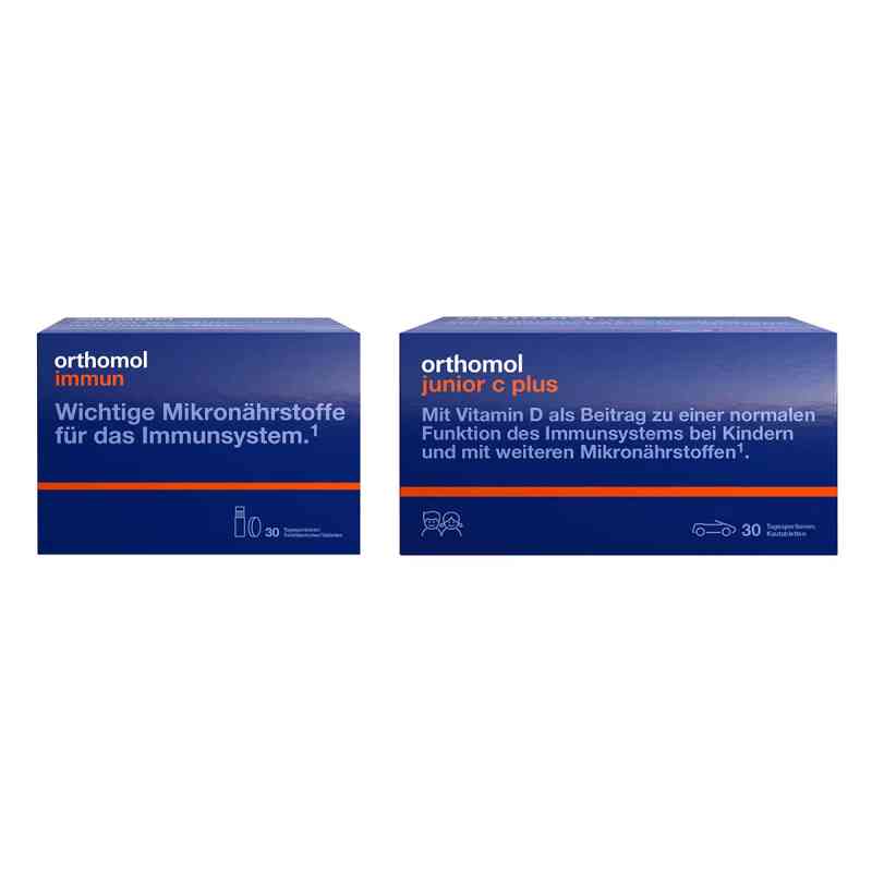 Orthomol Immun Trinkfl. + Orthomol junior C plus Mand./Orange 2x30 stk von Orthomol pharmazeutische PZN 08102369