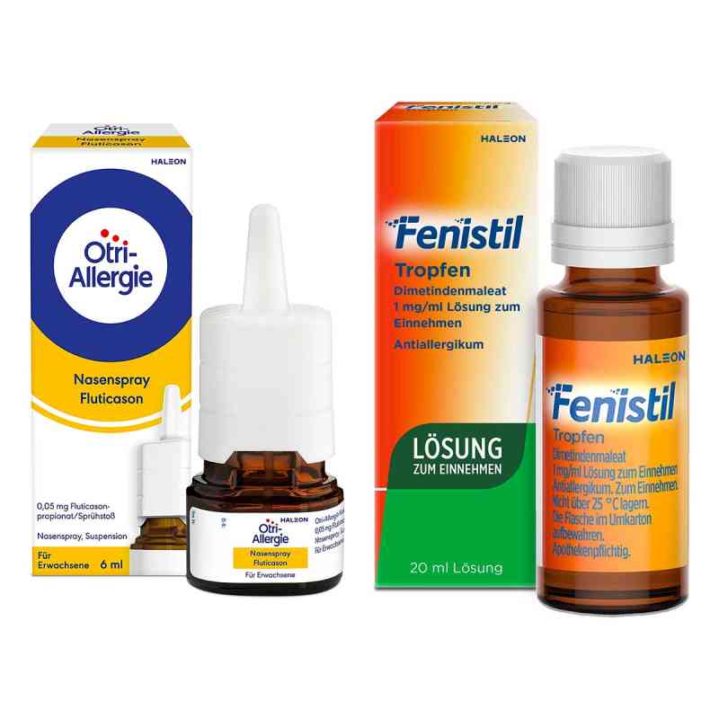 Otri-Allergie Nasenspray Fluticason + Fenistil Tropfen 6+20 ml von Haleon Germany GmbH PZN 08104455
