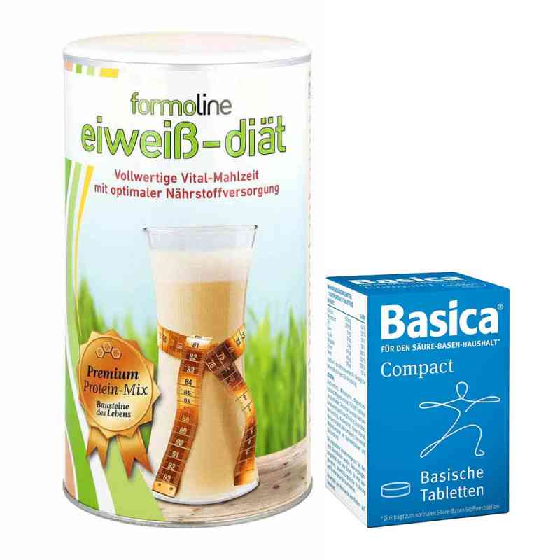Paket Formoline Eiweiss-Diät Pulver (480 g) + Basica compact Tab 1 Pck von Certmedica International GmbH PZN 08130253