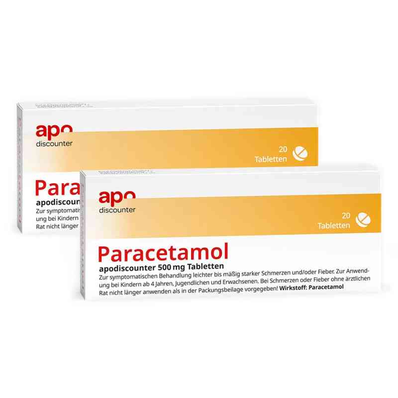 Paracetamol 500 mg von apodiscounter 2x20 stk von Fairmed Healthcare GmbH PZN 08102762