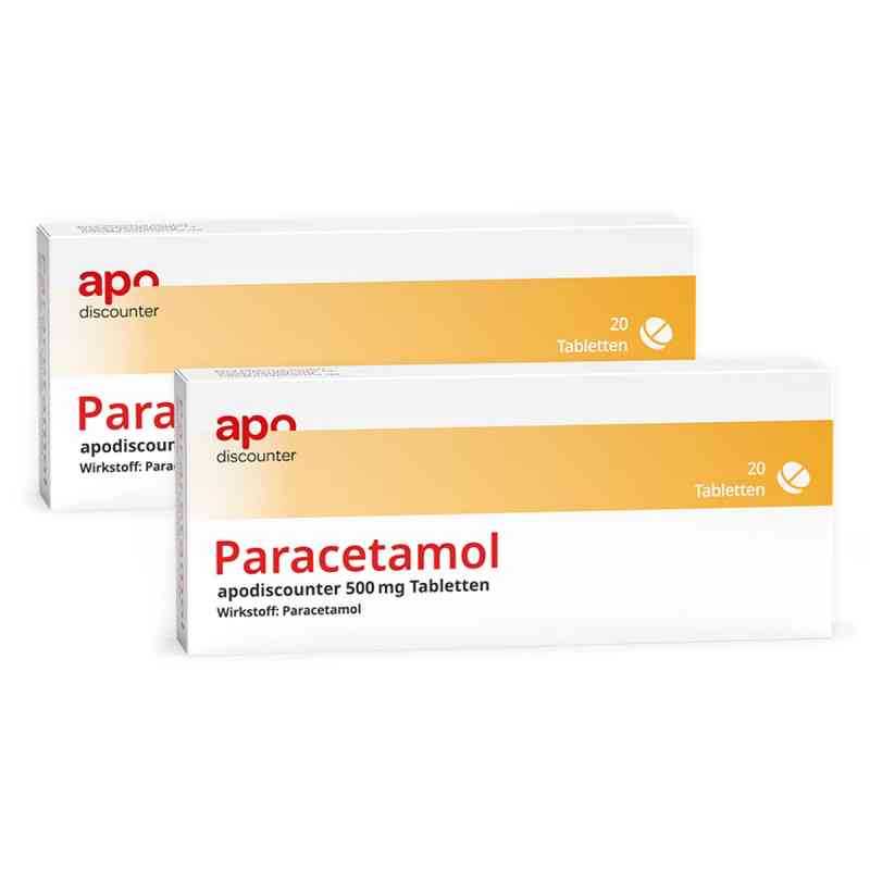 Paracetamol 500 mg von apodiscounter 2x20 stk von JUTA Pharma GmbH PZN 08104273
