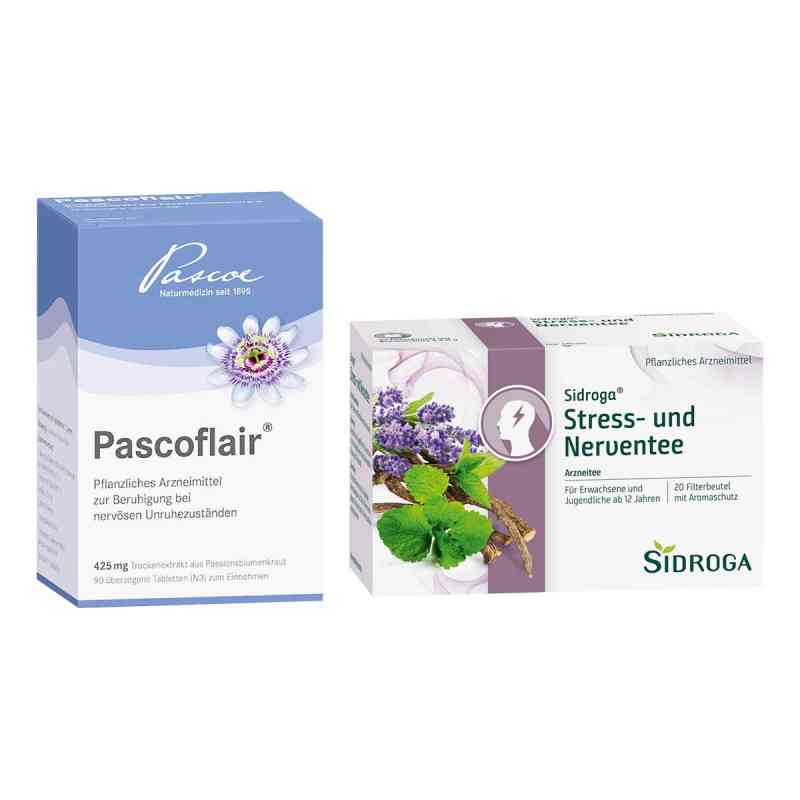 Pascoflair Beruhigungstabletten + Sidroga Stress- & Nerventee 1  Set von  PZN 08105637