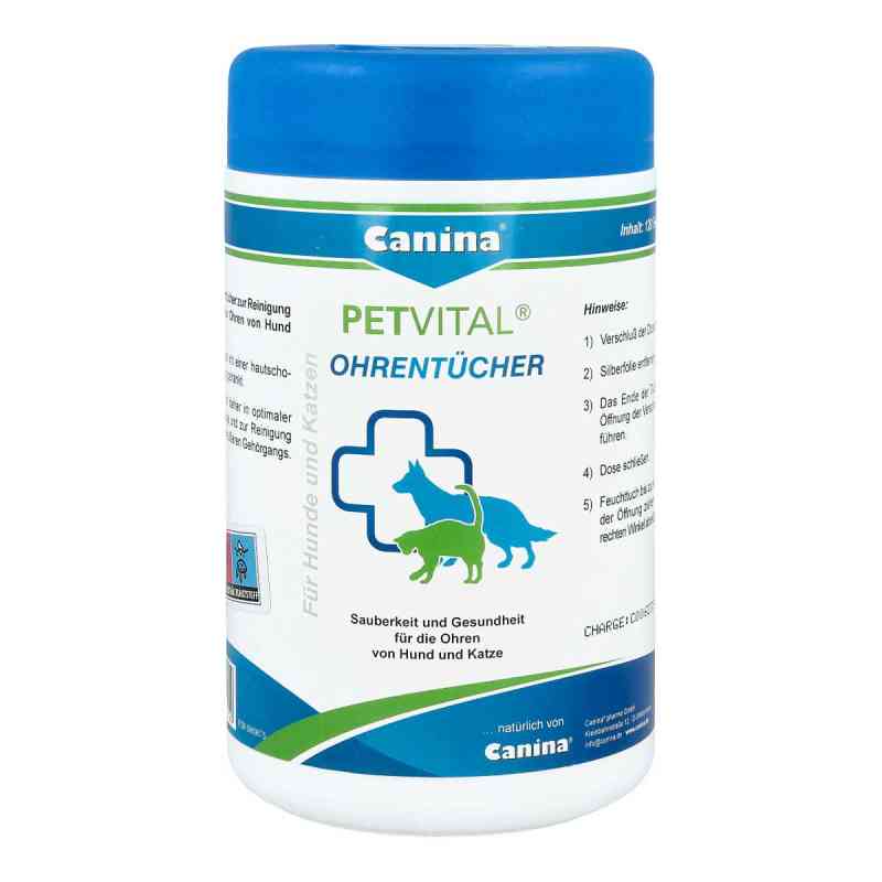 Petvital Feuchttücher für Ohren 120 stk von Canina pharma GmbH PZN 00969675