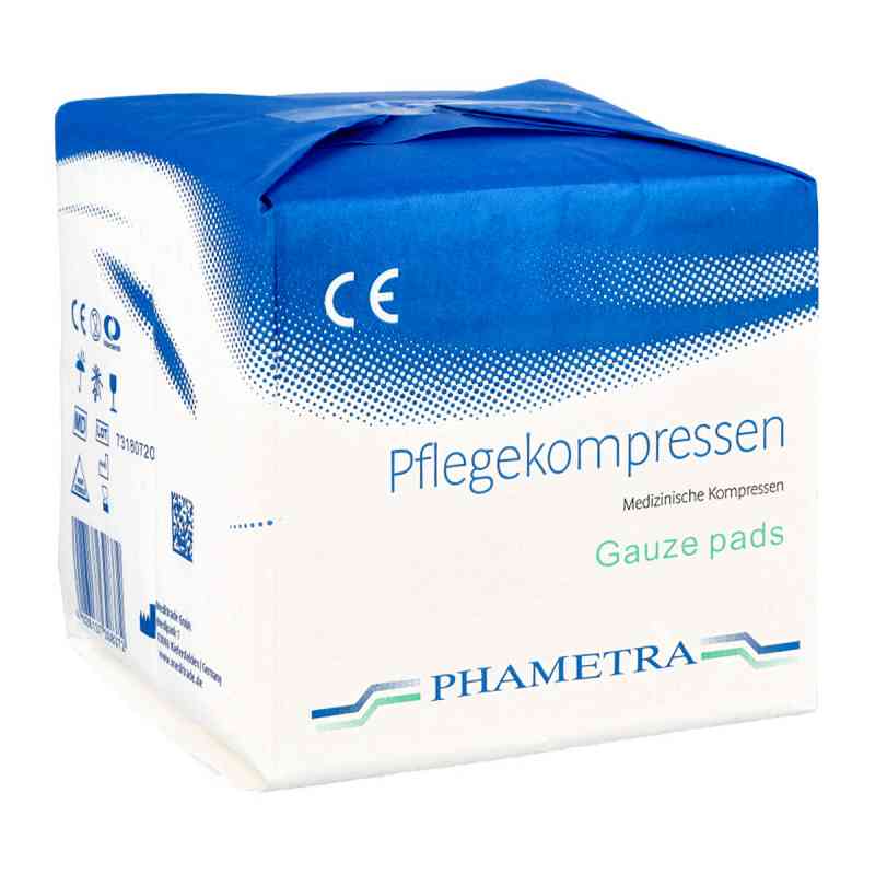 Pflegekompressen Vlies 10x10 cm unsteril 4fach 100 stk von PHAMETRA GmbH PZN 11030837