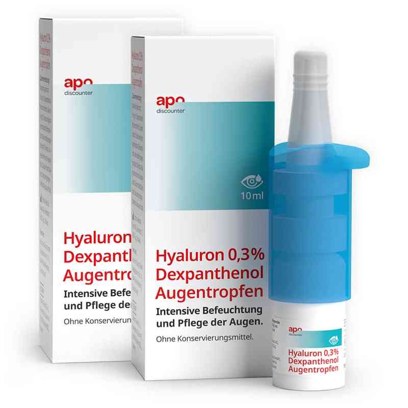 Pflegende Augentropfen Hyaluron & Dexpanthenol v. apodiscounter 2x10 ml von apo.com Group GmbH PZN 08105230