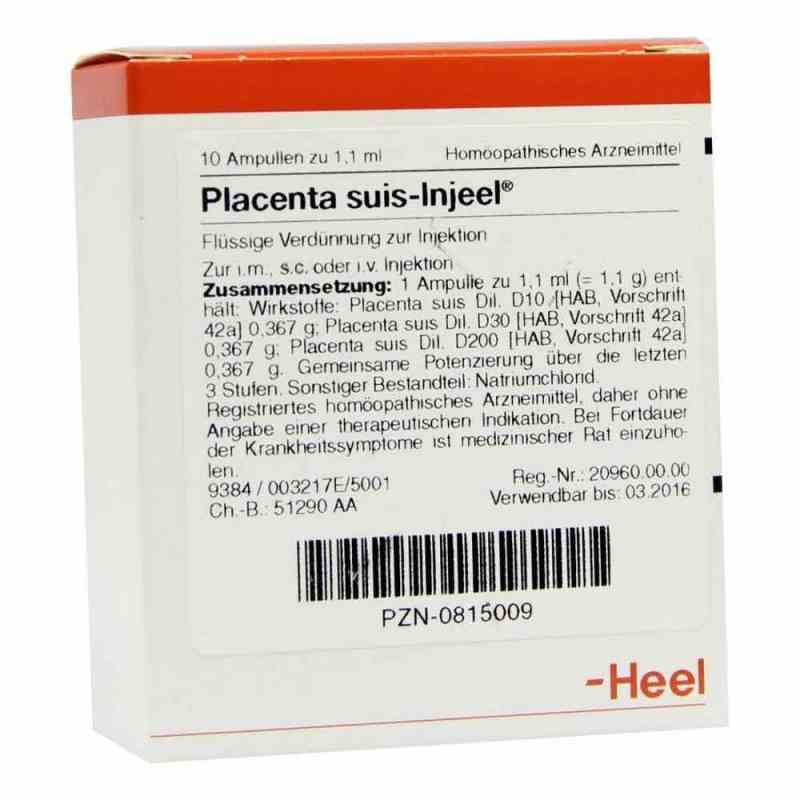 Placenta Suis Injeel Ampullen 10 stk von Biologische Heilmittel Heel GmbH PZN 00815009