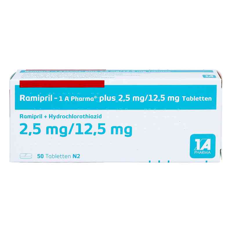 Ramipril 1a Pharma plus 2,5 mg/12,5 mg Tabletten 50 stk von 1 A Pharma GmbH PZN 02889578