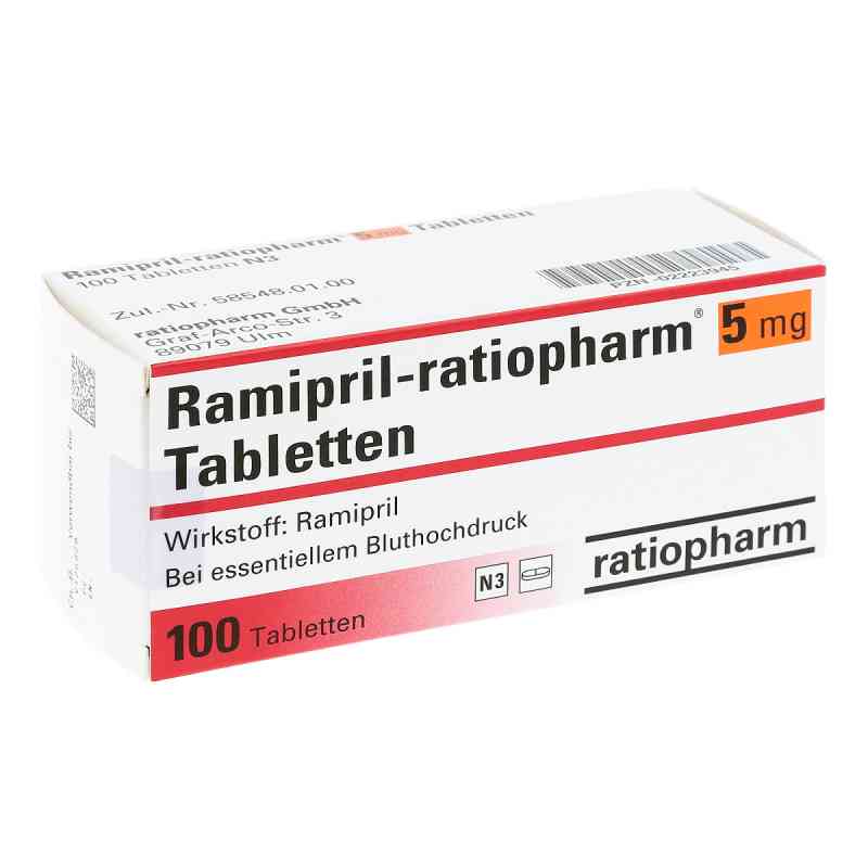 Ramipril-ratiopharm 5 mg Tabletten 100 stk von ratiopharm GmbH PZN 02223945