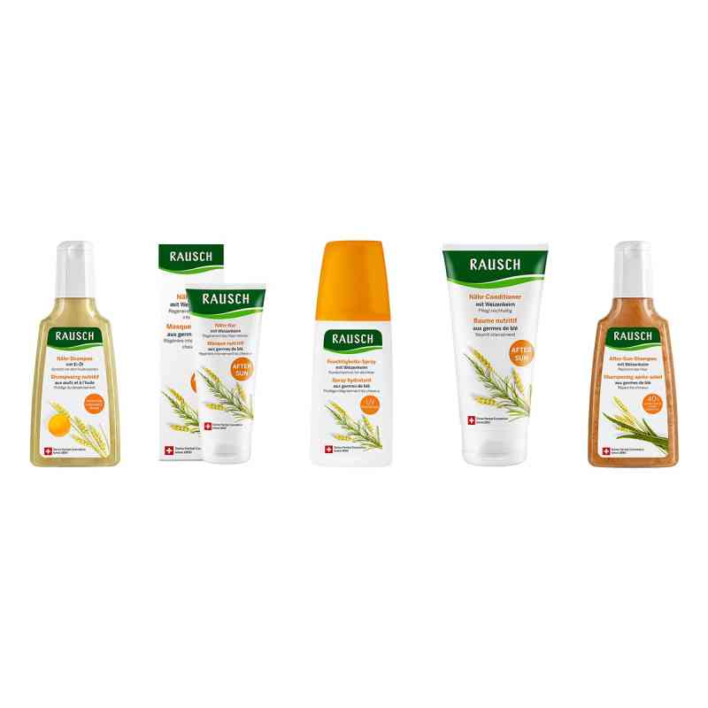 RAUSCH Nährende Haarpflege, Feuchtigk.spray + After Sun Shampoo 1 Set von RAUSCH (Deutschland) GmbH PZN 08105330