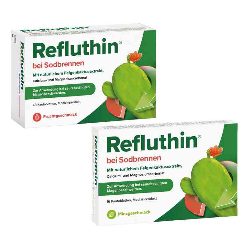 Refluthin Frucht und Refluthin Minze 48+16 stk von Dr.Willmar Schwabe GmbH & Co.KG PZN 08105302