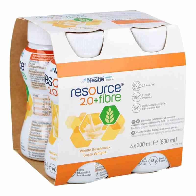 Resource 2.0+fibre Vanille 4X200 ml von Nestle Health Science (Deutschland) GmbH PZN 01743849
