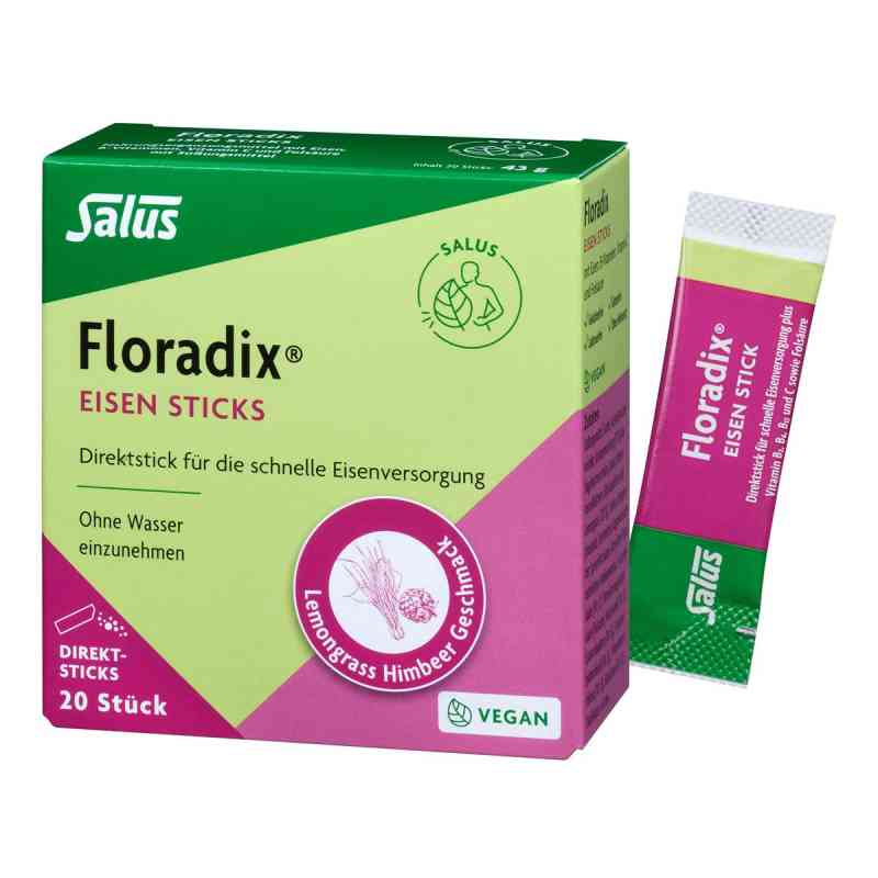 Salus Floradix Eisen Sticks Pulver 20 stk von SALUS Pharma GmbH PZN 19104765