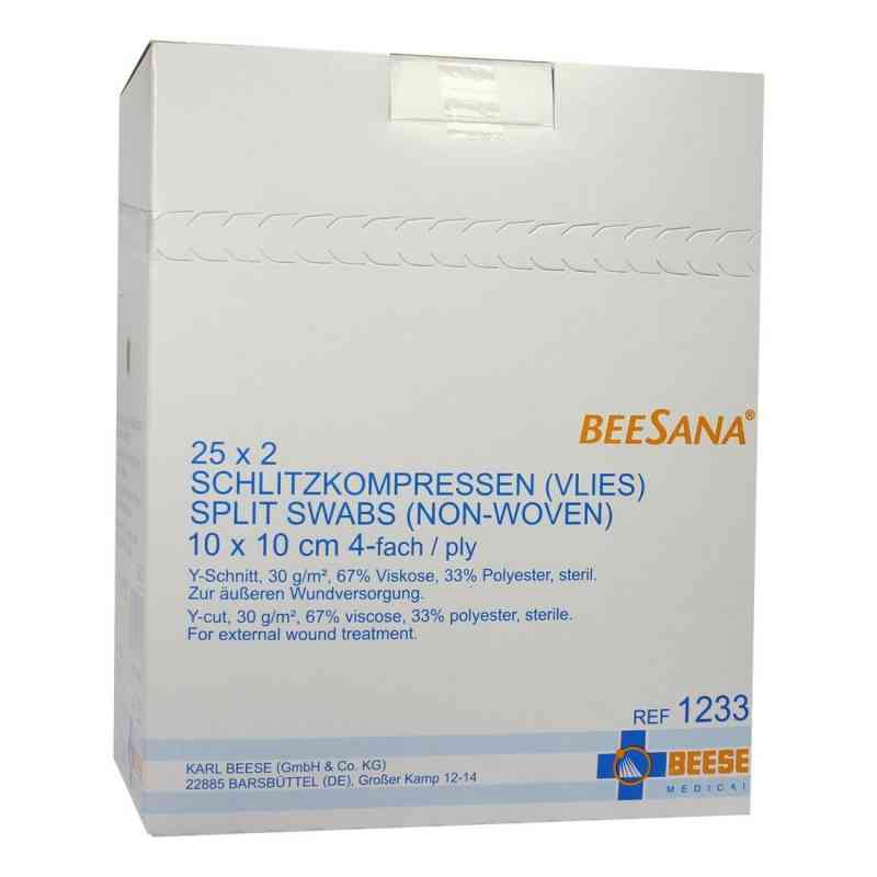 Schlitzkompressen Vlies 10x10cm 4fach st.1233 25X2 stk von Meditrade GmbH PZN 01364661