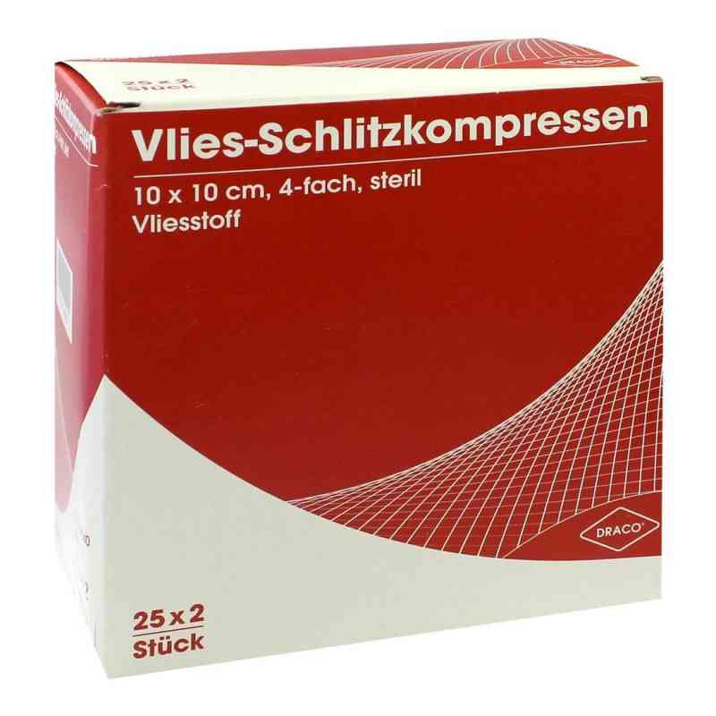 Schlitzkompressen Vlies 10x10cm 4fach steril 25X2 stk von Dr. Ausbüttel GmbH & Co. KG PZN 00749040