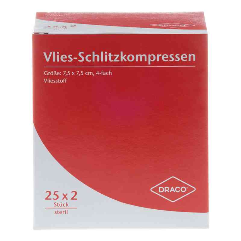 Schlitzkompressen Vlies 7,5x7,5cm 4fach steril 25X2 stk von Dr. Ausbüttel GmbH & Co. KG PZN 00749028