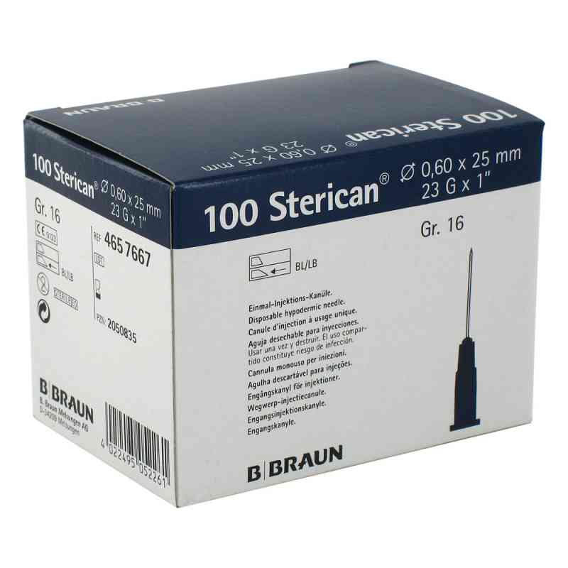 Sterican Kanüle luer-lok 0,60x25mm Größe 1 6 blau 100 stk von B. Braun Melsungen AG PZN 02050835
