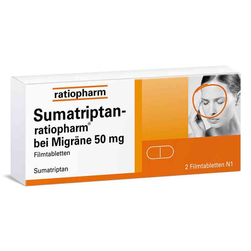 Sumatriptan-ratiopharm bei Migräne 50 mg Filmtabletten 2 stk von ratiopharm GmbH PZN 16529843