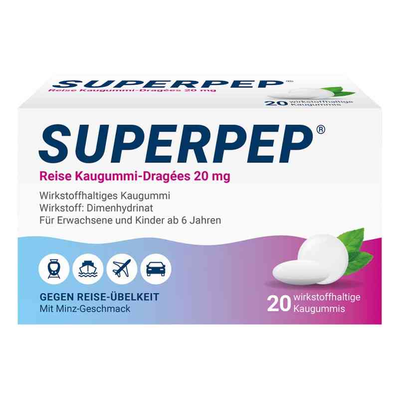 Superpep Reise Kaugummi-Dragees 20mg 20 stk von HERMES Arzneimittel GmbH PZN 07560067