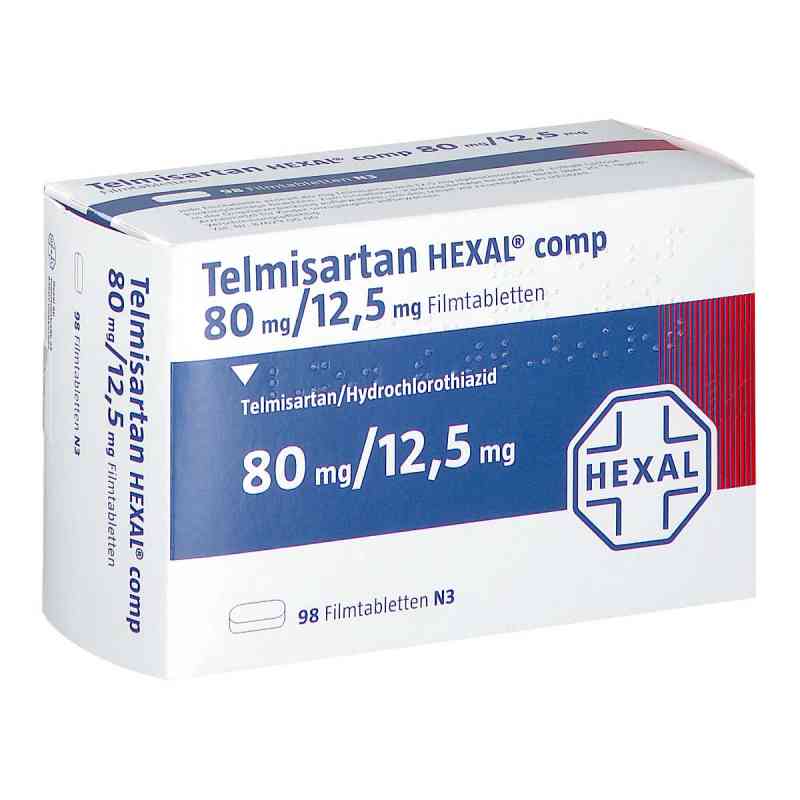 Telmisartan Hexal comp 80 mg/12,5 mg Filmtabletten 98 stk von Hexal AG PZN 10298124