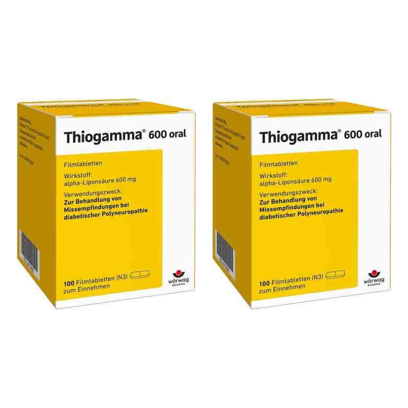 Thiogamma 600 Oral Filmtabletten 2x100 stk von Wörwag Pharma GmbH & Co. KG PZN 08105403