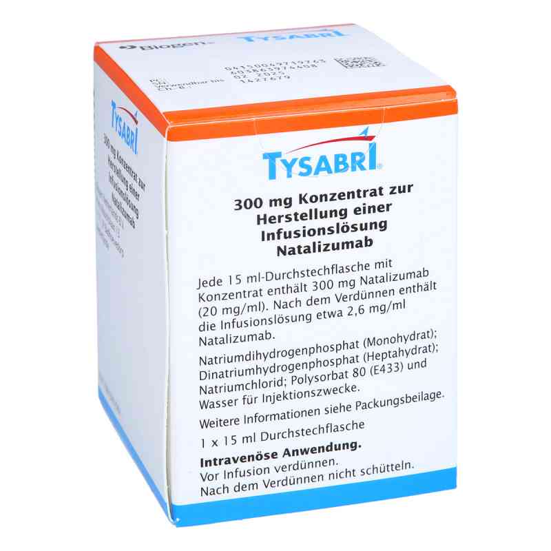 Tysabri 300 mg 20 mg/ml Konz.z.herst.e.inf.-lsg. 1 stk von Biogen GmbH PZN 04971976
