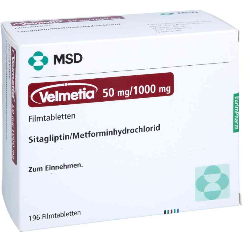 Velmetia 50 Mg/1000 Mg Filmtabletten 196 stk von EurimPharm Arzneimittel GmbH PZN 18809386