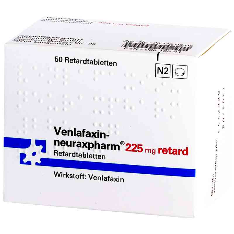Venlafaxin-neuraxpharm 225 mg retard Tabletten 50 stk von neuraxpharm Arzneimittel GmbH PZN 08819544