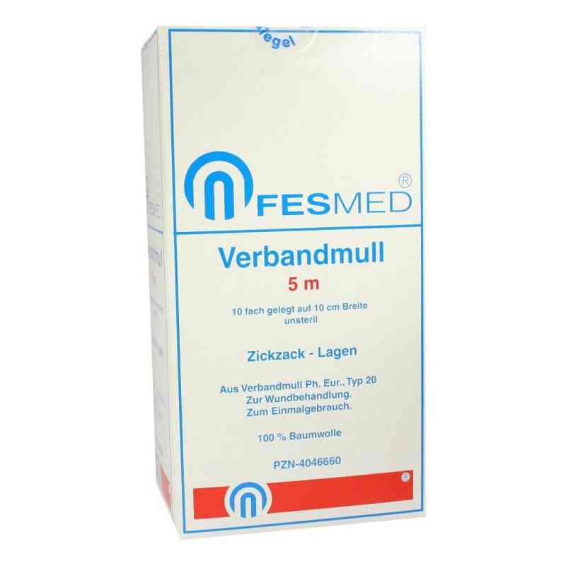 Verbandmull 5x1 m zickzack Bw 20/100 unsteril 1 stk von FESMED Verbandmittel GmbH PZN 04046660