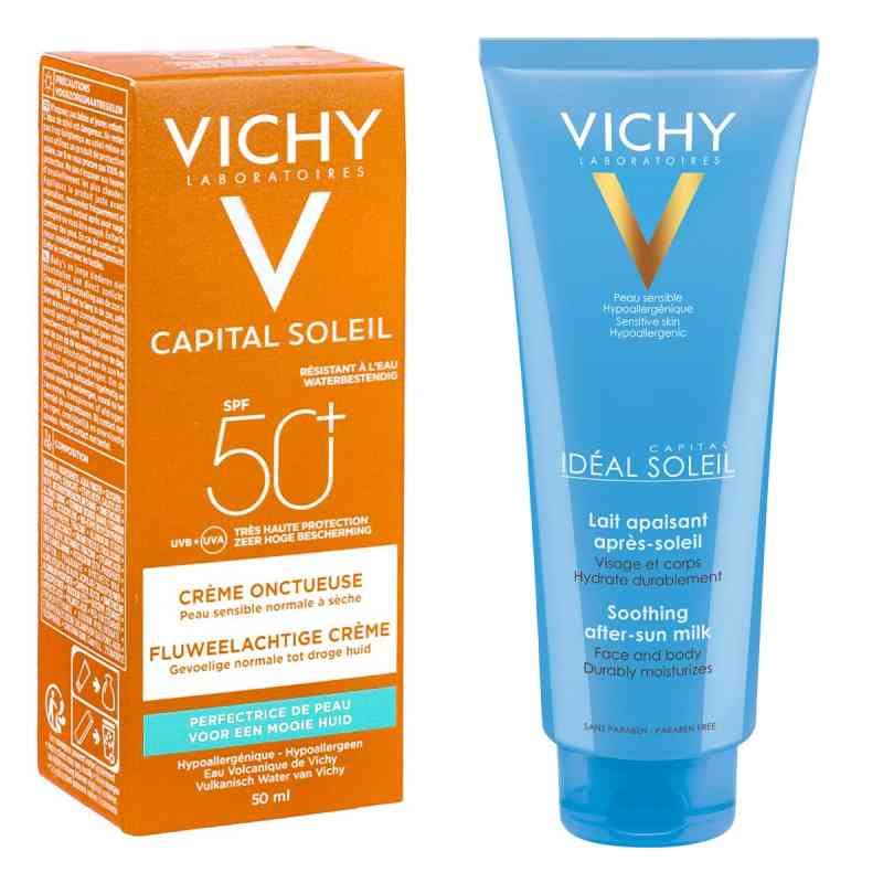 Vichy Capital Soleil Gesicht 50+ + Capital Soleil Milch 1 Pck von L'Oreal Deutschland GmbH Geschäftsbereich VICHY PZN 08102913