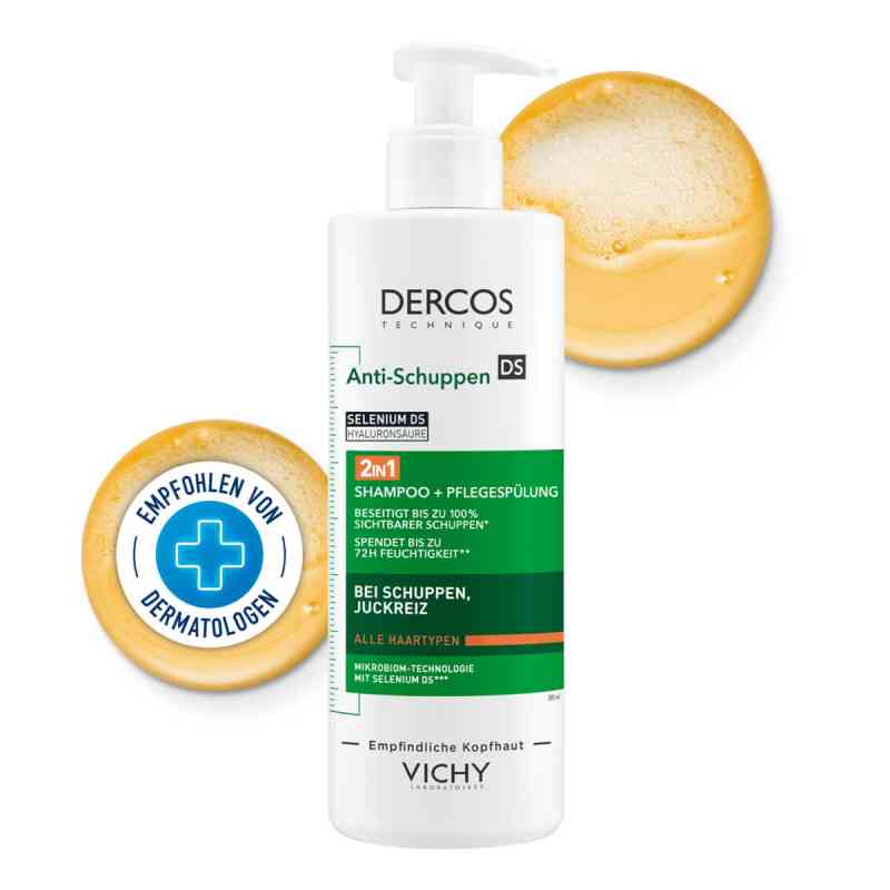 Vichy Dercos 2in1 Anti-Schuppen Shampoo + Pflegespülung  390 ml von L'Oreal Deutschland GmbH Geschäftsbereich VICHY PZN 19180683