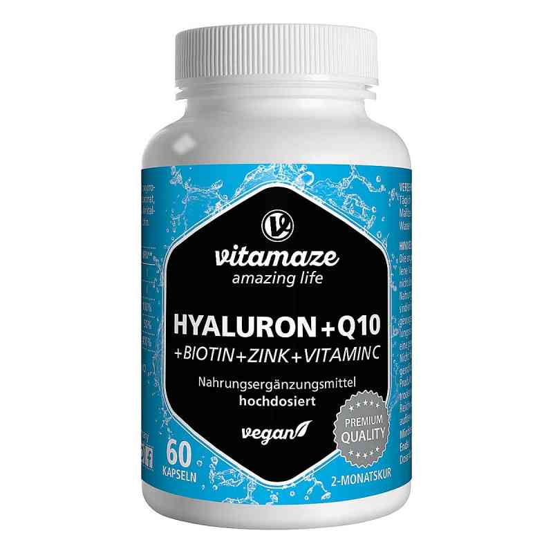 Vispura HYALURONSÄURE 200 mg hochdos.+Coenzym Q10 vegan 60 stk von Vitamaze GmbH PZN 13815287