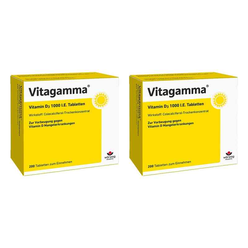 Vitagamma Vitamin D3 1.000 I.e. Tabletten 2x200 stk von Wörwag Pharma GmbH & Co. KG PZN 08105404