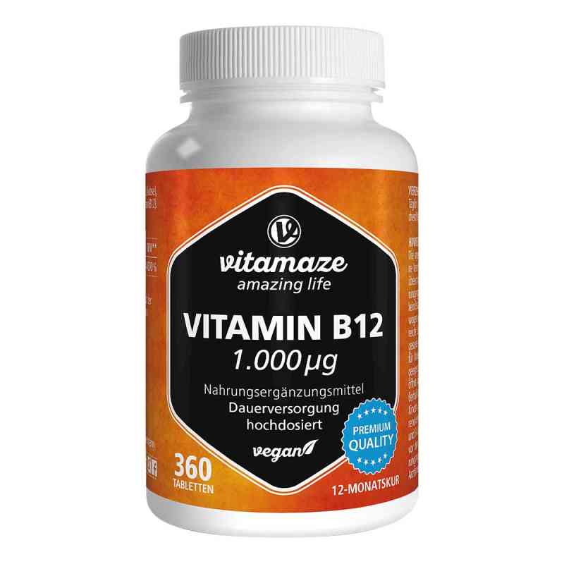 Vitamaze Vitamin B12 1.000 μg hochdosiert vegan 360 stk von Vitamaze GmbH PZN 18601094