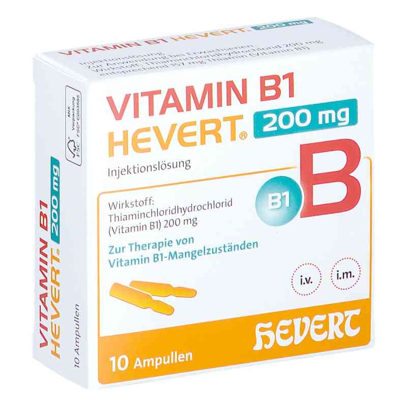 Vitamin B1 Hevert 200 mg Injektionslösung Ampullen  10X2 ml von Hevert-Arzneimittel GmbH & Co. KG PZN 19831583