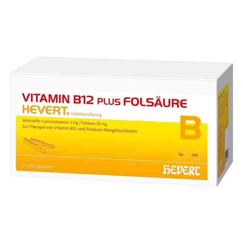 Vitamin B12 plus Folsäure Hevert Ampullen-Paare 2X100X2 ml von Hevert-Arzneimittel GmbH & Co. KG PZN 04674439