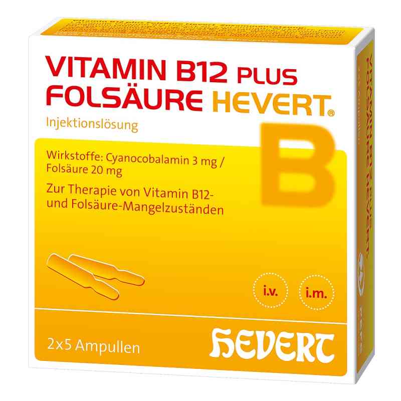 Vitamin B12 plus Folsäure Hevert Ampullen-Paare 2X5X2 ml von Hevert-Arzneimittel GmbH & Co. KG PZN 01893951
